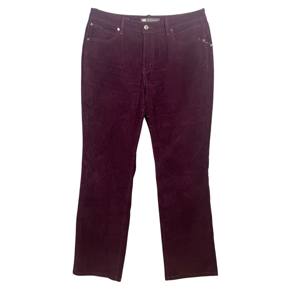 Levi's 505 Straight Leg‎ Corduroy Pants Women's Size 14 Burgundy Maroon Mid-Rise